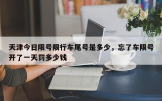天津今日限号限行车尾号是多少，忘了车限号开了一天罚多少钱