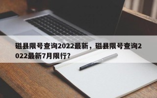 磁县限号查询2022最新，磁县限号查询2022最新7月限行？