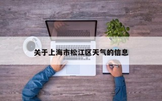 关于上海市松江区天气的信息